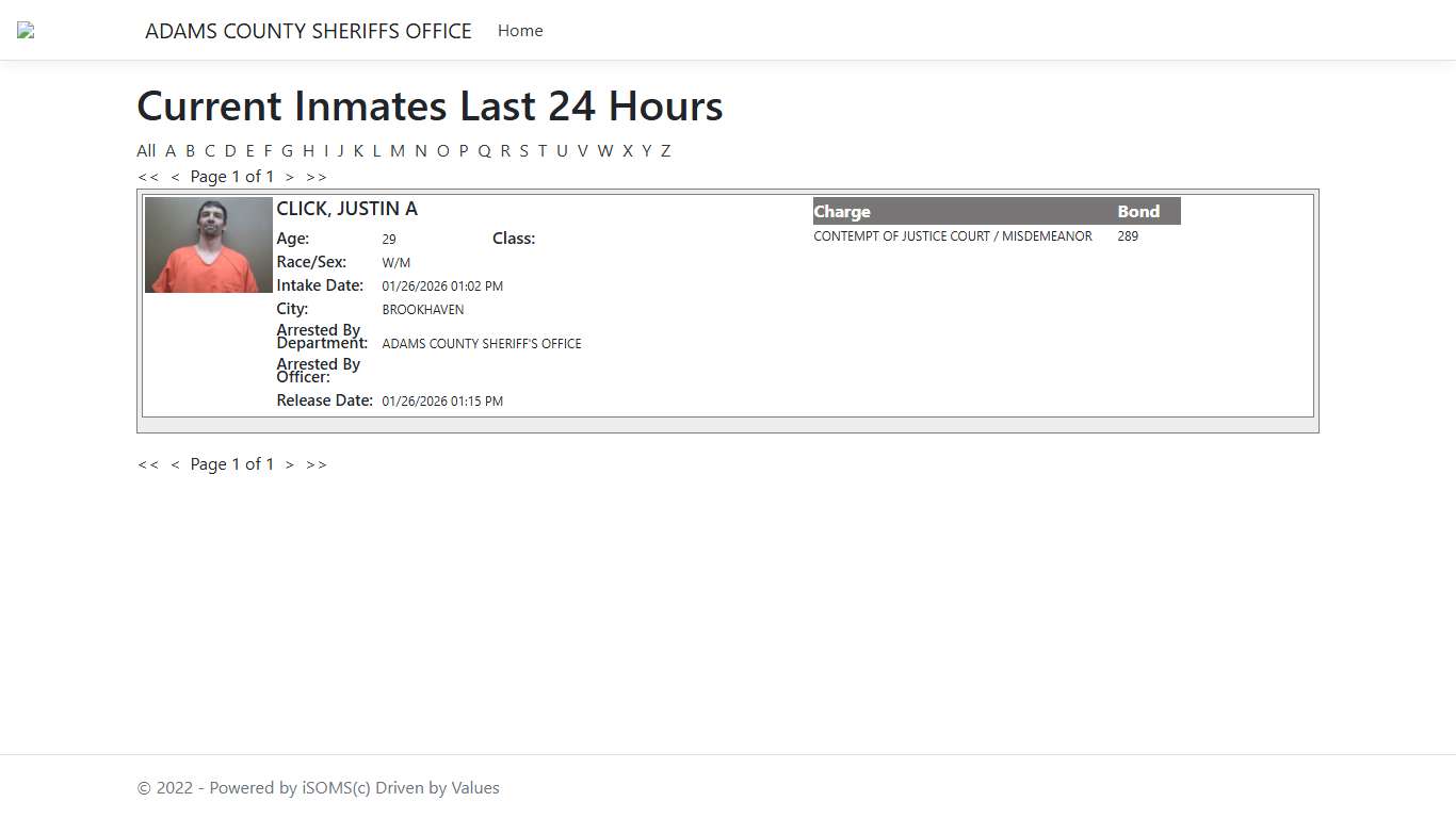 Inmates - ISOMS Portal